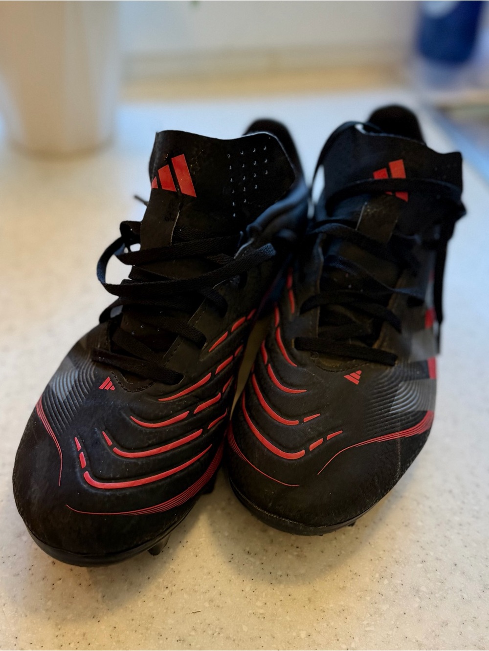 adidas Black with Red Accent Soccer Cleats